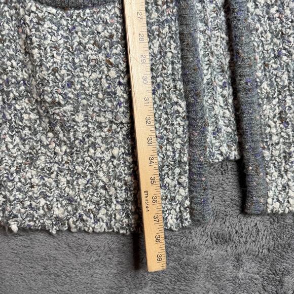 Vintage Knit Wool Blend Cardigan Le Chois Womens M/L Gray Chunky Knit Pockets - Picture 6 of 6